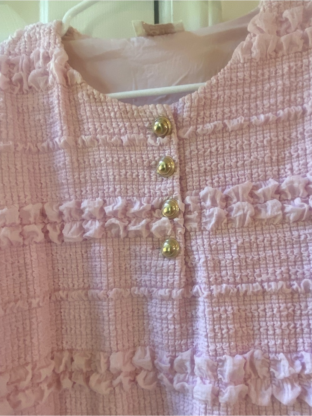 Women’s ' Pink Textured Puff-Sleeve Boutique Dress- JUST LIKE NEW!!! 💗 - Picture 2 of 8